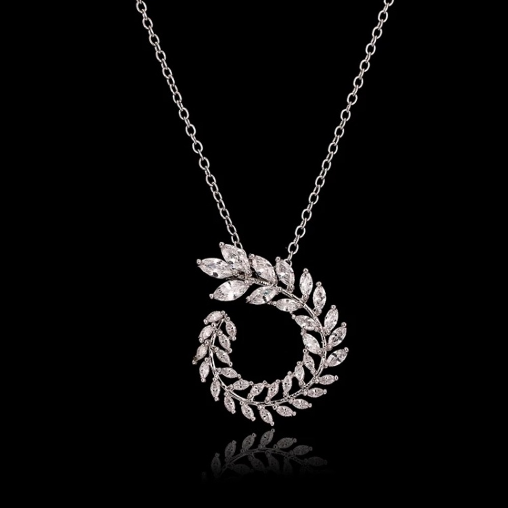 Big Vintage CZ Flower Novel Necklace